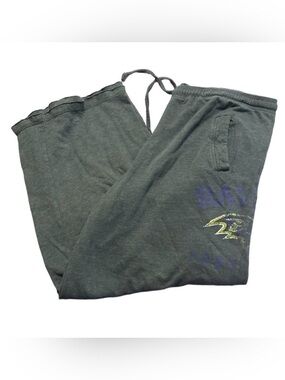 NFL Baltimore Ravens Oversized Sweatpants Wide Leg Distressed Logo Large XL 2X